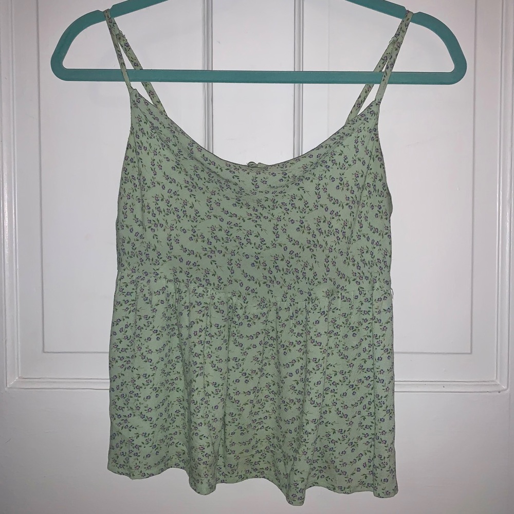 light green floral American Eagle tank top